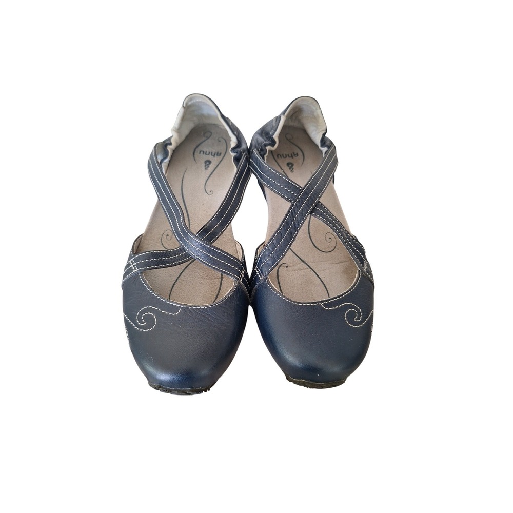 Ahnu Blue Gray Leather Comfort, Casual Shoes, Size, 7
